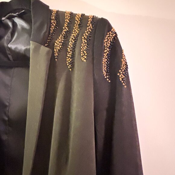 Ark & Co Green and Black Zebra Embellished Shoulder Blazer Size Small - Picture 2 of 5
